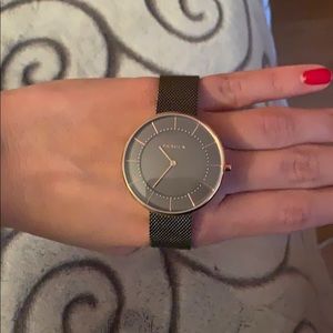 Skagen Mesh watch (Charcoal and rose gold)